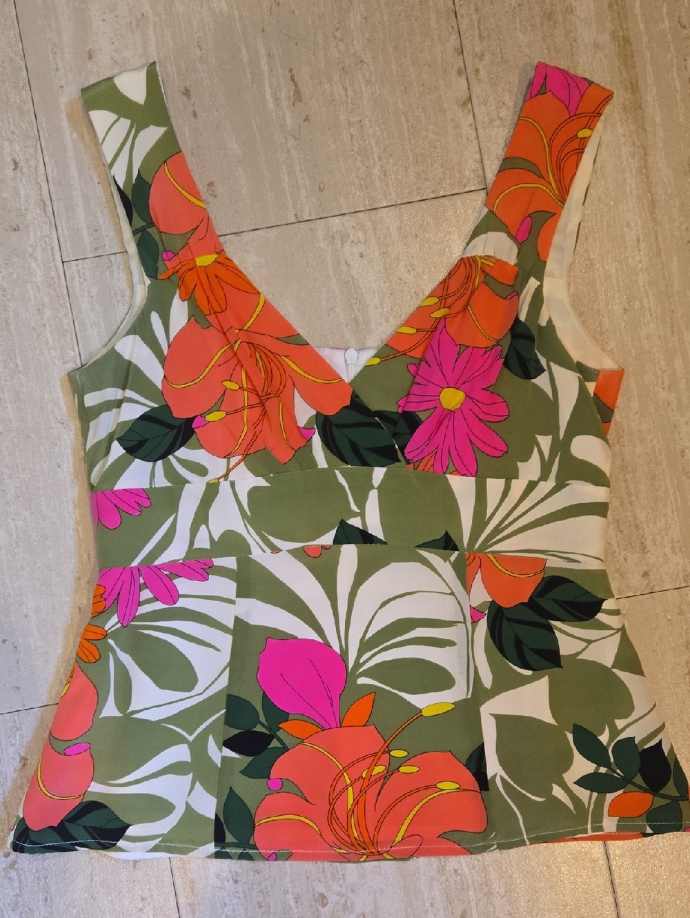 Nanette Lepore Silky Floral Tank Blouse